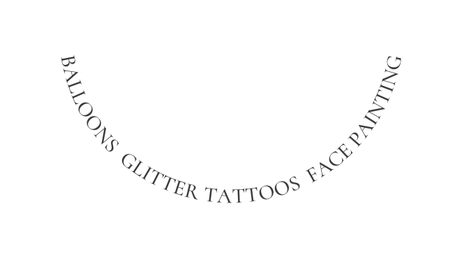 Balloons glitter tattoos face painting